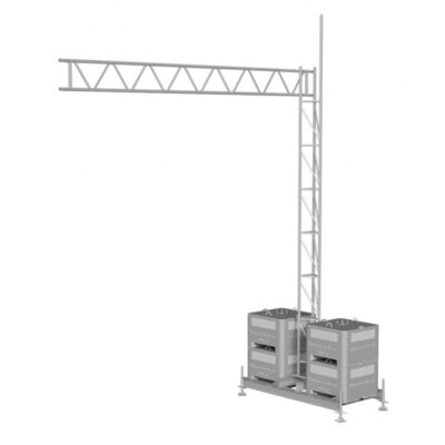 Set up device #for lattice tower with crane arm