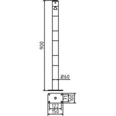 Barrier posts#Steel tube Ø 60 x 2,5 mm#stationary#to be fixed by plugs