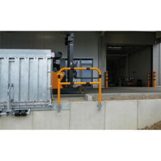 Protective bar made of steel tubing#Ø 48 x 2.5 mm#with crossbar#for wall mounting