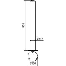 Stainless steel post#Ø 102 mm