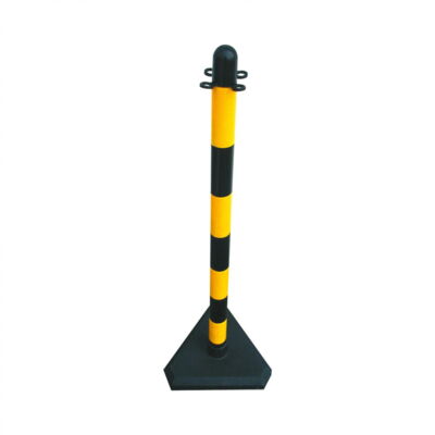 Plastic post#Ø 40 mm, yellow/black#triangular base
