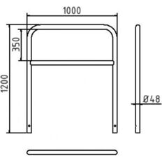 Hoop of steel tube#Ø 48 x 2,5 mm#with cross bar#for casting in concrete