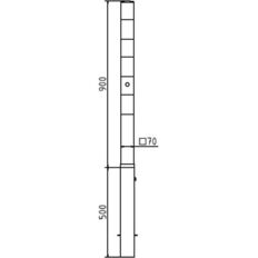 Barrier posts#Steel tube 70 x 70 mm#removable, with 8 mm triangular lock