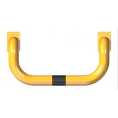 Anti-nudge hoop U-shaped #with 2 standpipes#steel tube Ø 76 mm#yellow / black