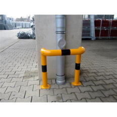 Anti-nudge hoop U-shaped #with 2 standpipes#steel tube Ø 76 mm#yellow / black