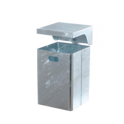 Square litter bin with cover