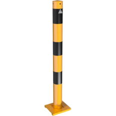 Barrier post#steel tube Ø 89 x 2,9 mm#detachable, removable#yellow / black